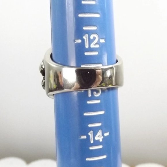 Plus Size Stainless Steel Human Skulls Statement Ring, Size 12.75 - Picture 8 of 10